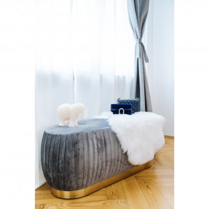 Banc Pigalle velours gris Kare Design