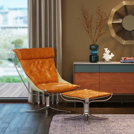 Fauteuil et repose-pieds Washington Kare Design