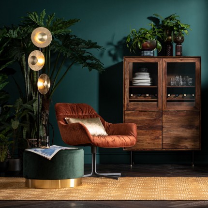 Fauteuil pivotant Bristol velours orange Kare Design