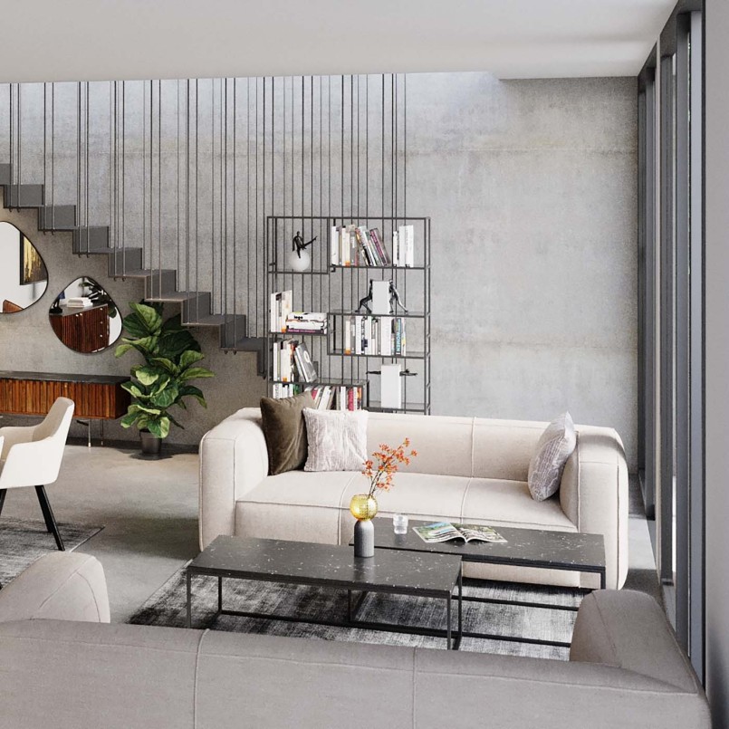 3-seater sofa in cream fabric - Cubetto - Kare Design
