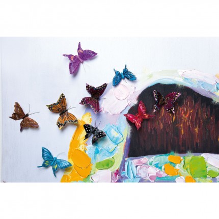 Tableau Touched Boy with Butterflys 100x100cm Kare Design