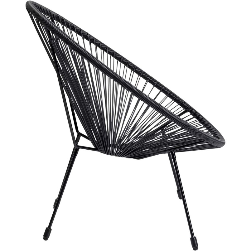 Fauteuil de jardin Acapulco noir en acier poudré - Chaise d'extérieur