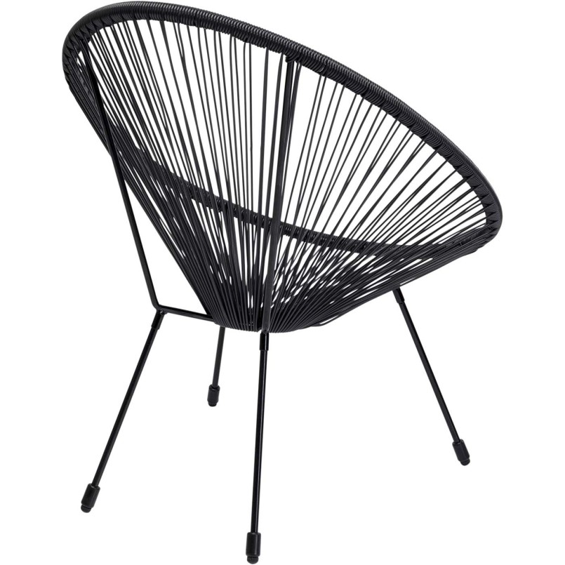 Fauteuil de jardin Acapulco noir en acier poudré - Chaise d'extérieur