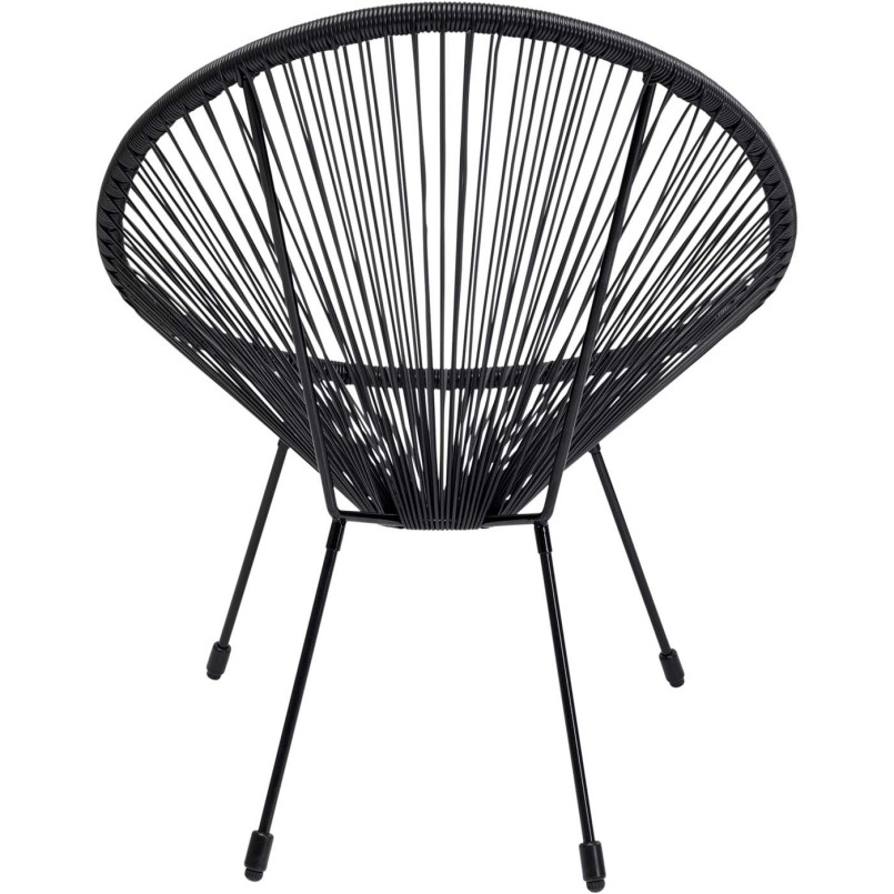 Fauteuil de jardin Acapulco noir en acier poudré - Chaise d'extérieur