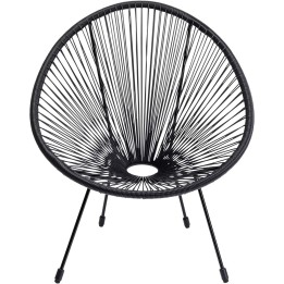 Black Acapulco garden armchair in powdered steel - Outdoor chair