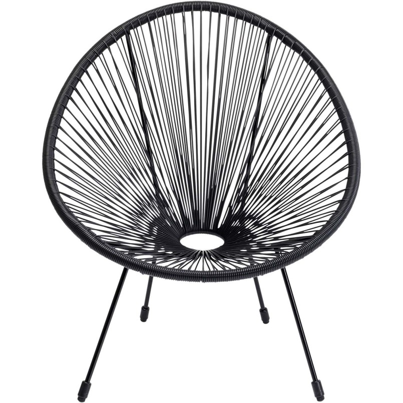 Fauteuil de jardin Acapulco noir en acier poudré - Chaise d'extérieur