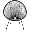 Fauteuil de jardin Acapulco noir en acier poudré - Chaise d'extérieur