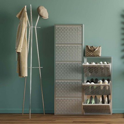 Shoe Container Caruso Silver brushed 5 drawers Kare Design Shoe Container Caruso Silver brushed 5 drawers Kare Design