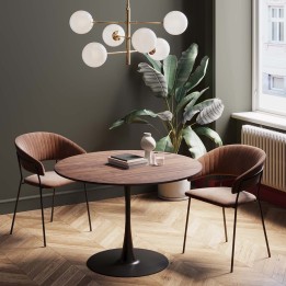 Table coloris noyer et pied noir - Schickeria - Kare Design