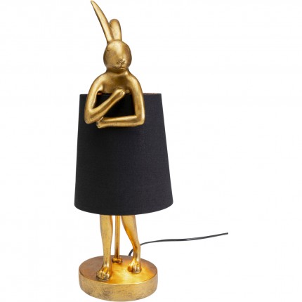 Lampe Animal lapin dorée et noire 50cm Kare Design