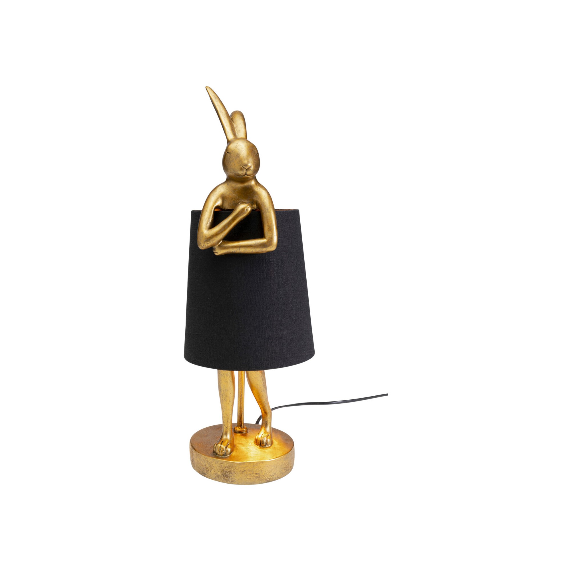 Lampe Animal lapin dorée et noire 50cm Kare Design