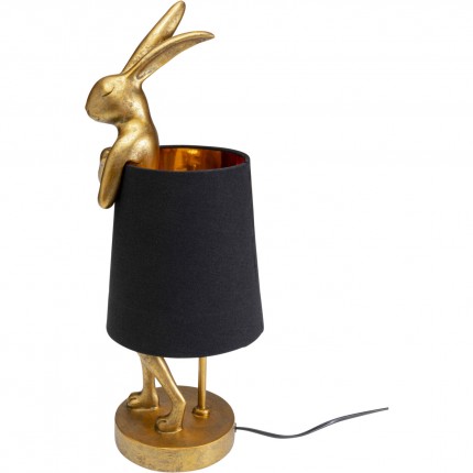 Lampe Animal lapin dorée et noire 50cm Kare Design