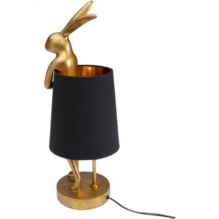 Lampe Animal lapin dorée et noire 50cm Kare Design