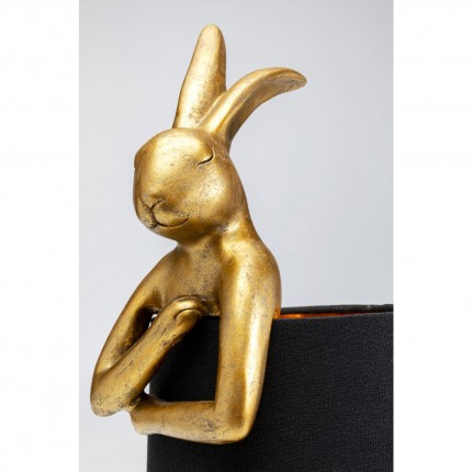 Lampe Animal lapin dorée et noire 50cm Kare Design