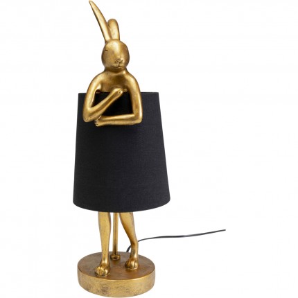 Lampe Animal lapin dorée et noire 50cm Kare Design