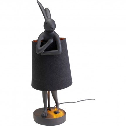 Lampe Animal Lapin noire 50cm doré Kare Design