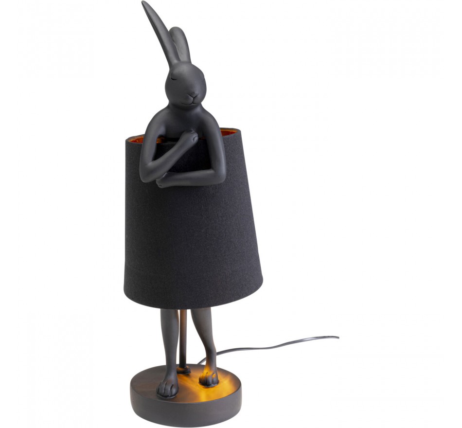 Lampe Animal Lapin noir 50cm doré Kare Design
