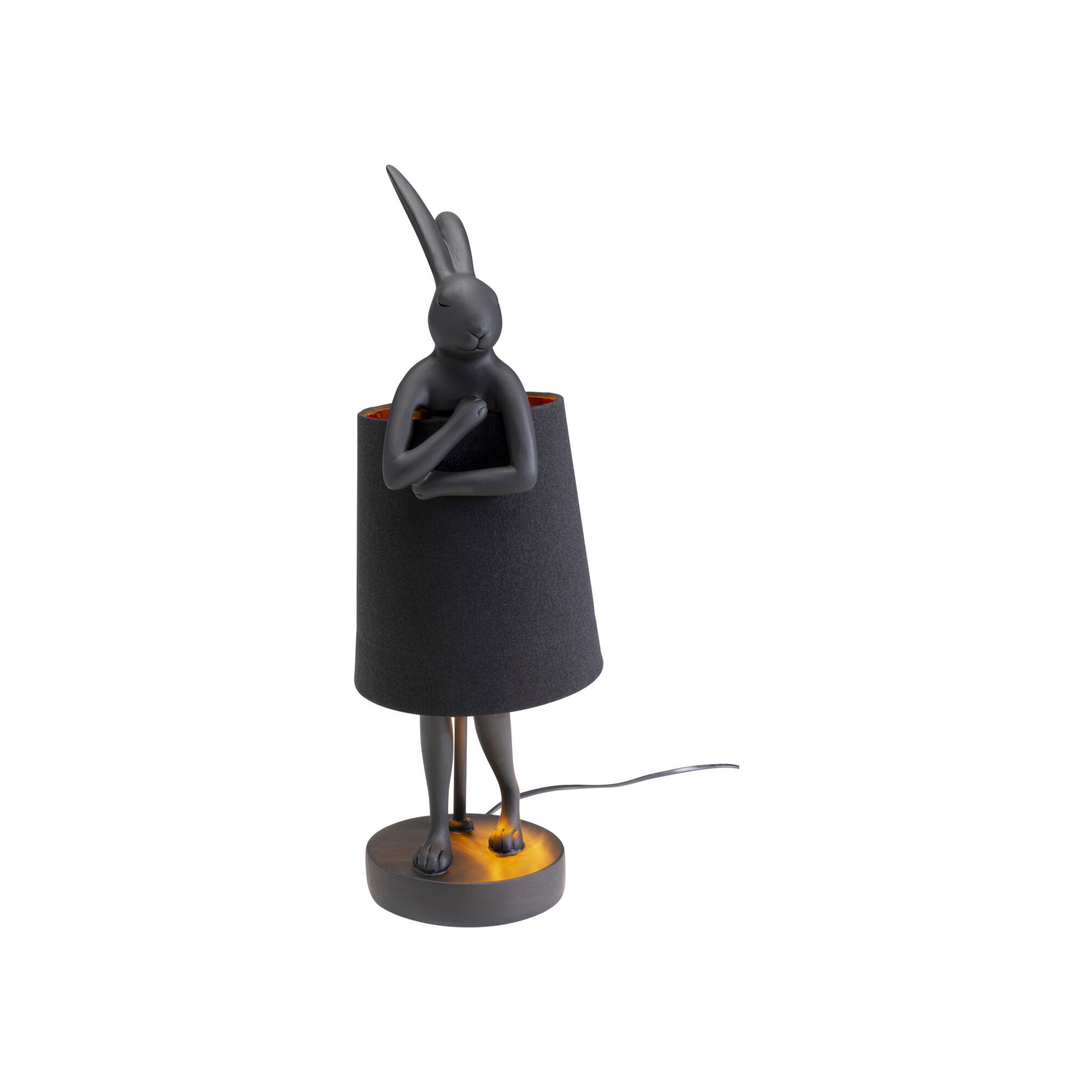 Lampe Animal Lapin noir 50cm doré Kare Design