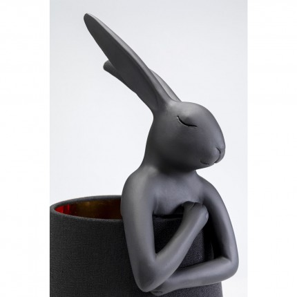 Lampe Animal Lapin noire 50cm doré Kare Design