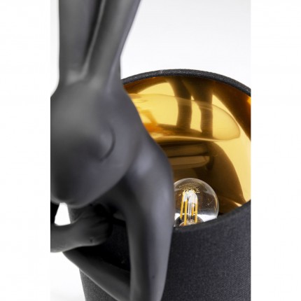 Lampe Animal Lapin noir 50cm doré Kare Design