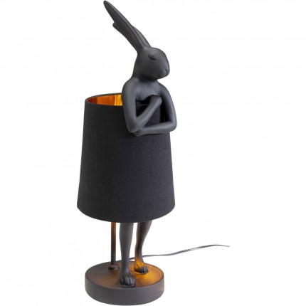 Lampe Animal Lapin noir 50cm doré Kare Design