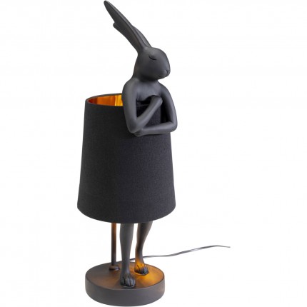 Lampe Animal Lapin noire 50cm doré Kare Design