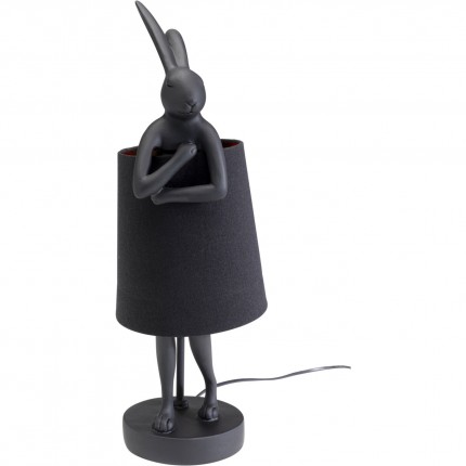 Lampe Animal Lapin noire 50cm doré Kare Design