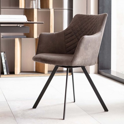 Swivel chair with armrests Coco Anthracite Kare Design