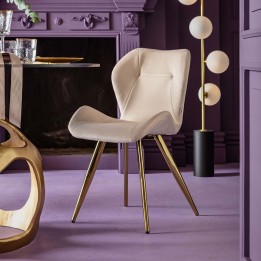 Retro chair cream velvet gold legs - Viva - Kare Design