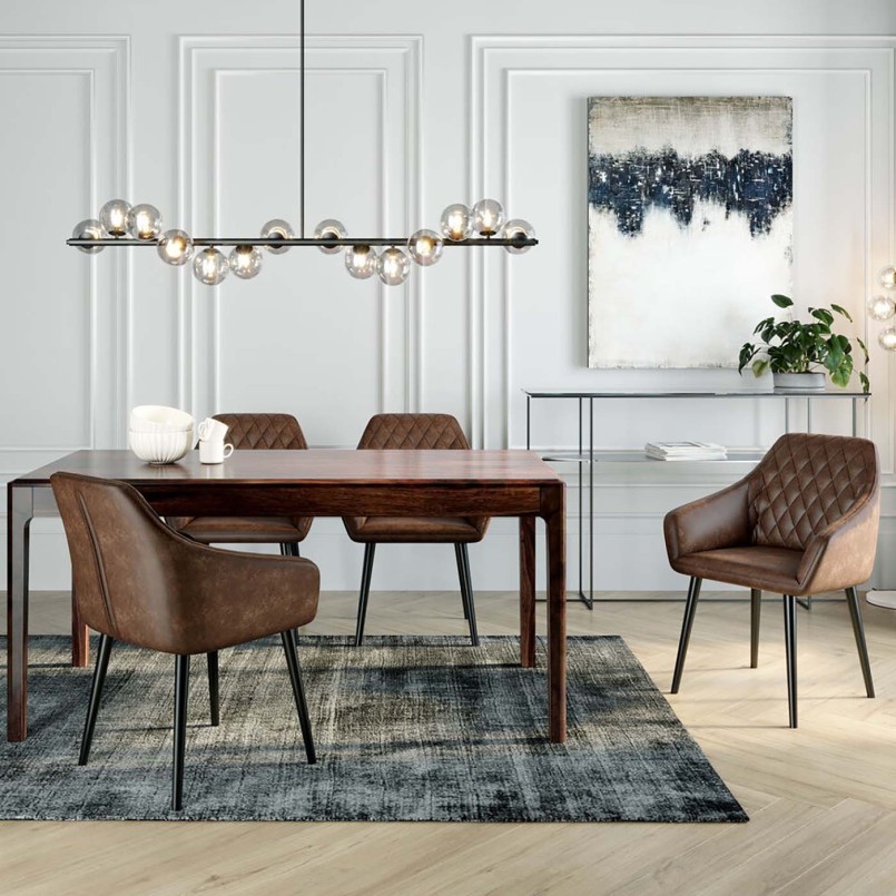 Chaise avec accoudoirs vintage marron - San Remo - Kare Design