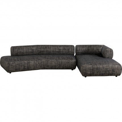 Canapé d'angle droite Bow noir et blanc Kare Design