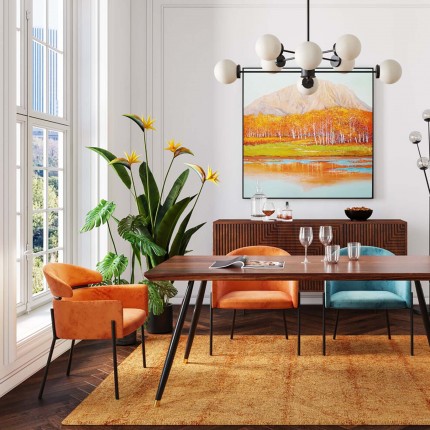 Chair with armrests Alexia velvet orange Kare Design Chair with armrests Alexia velvet orange Kare Design