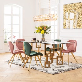 Chaise rétro velours rose - Viva - Kare Design