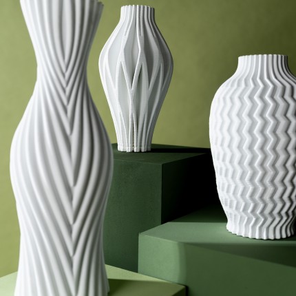 Vase Akira 35cm blanc zigzag Kare Design