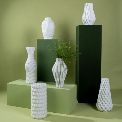 Vase Akira 35cm blanc zigzag Kare Design