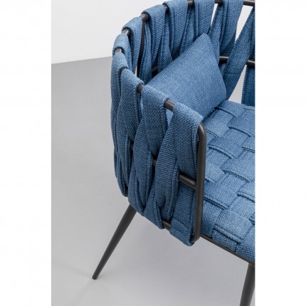 Chaise avec accoudoirs Saluti bleue Kare Design