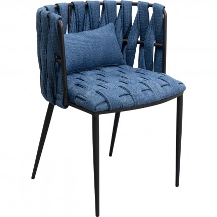 Chaise avec accoudoirs Saluti bleue Kare Design