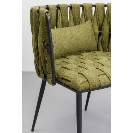 Chaise avec accoudoirs Saluti verte Kare Design