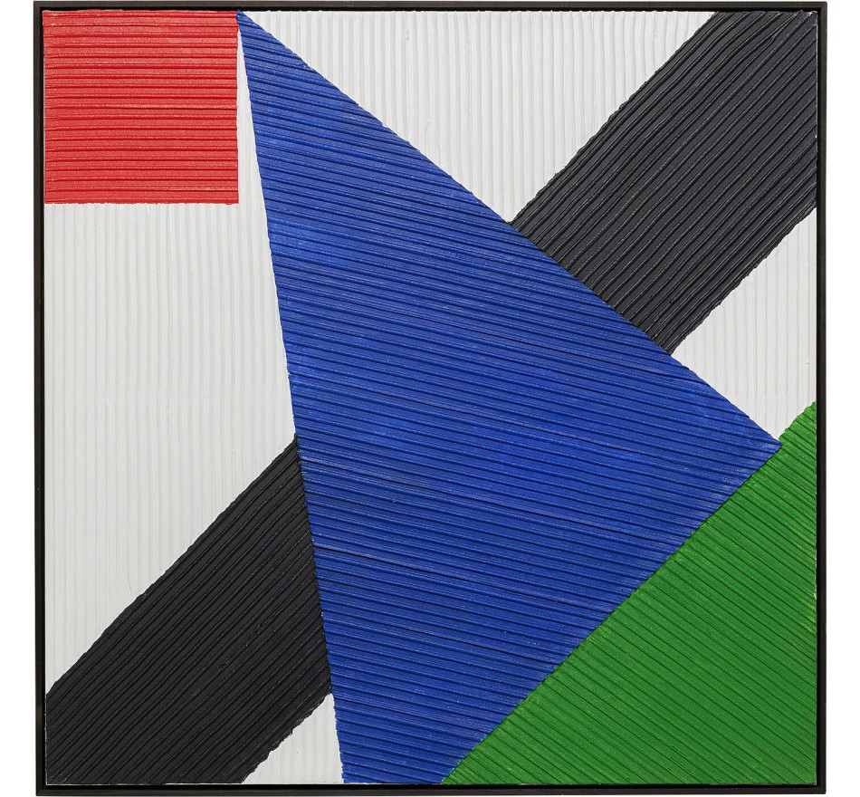 Tableau sur toile Art Triangles bleu 100x100cm