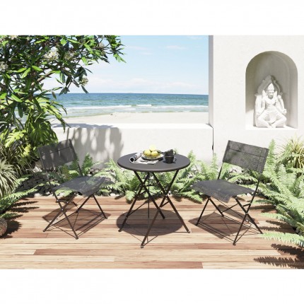 Salon de jardin Balcony noir Kare Design