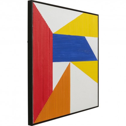 Peinture Art Triangles 102x102cm jaune Kare Design