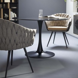Chaise avec accoudoirs contemporaine en tweed - Knot - Kare Design