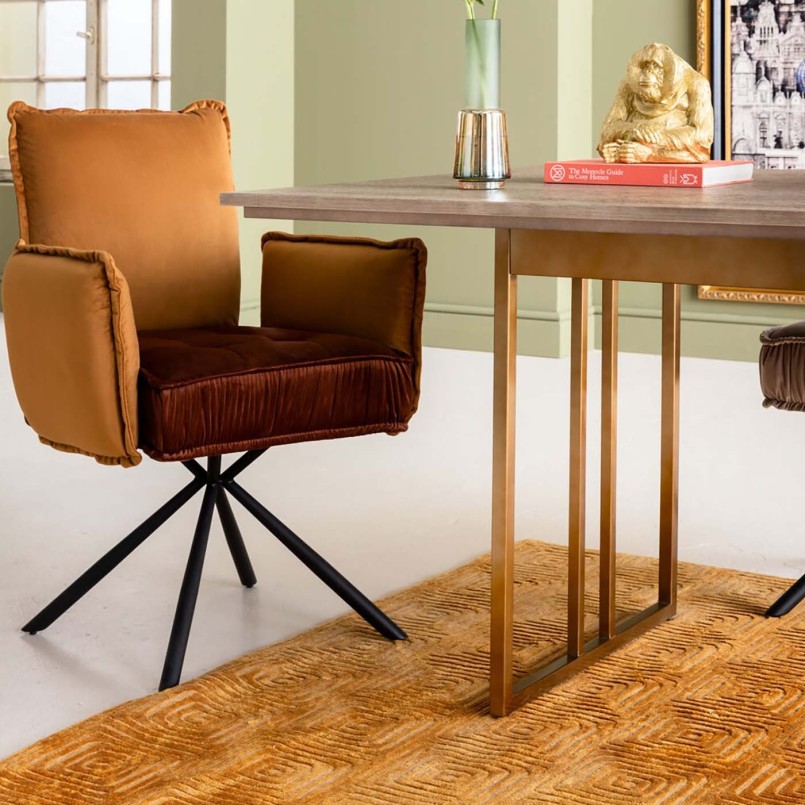 Chair with brown retro arms - Chelsea - Kare Design