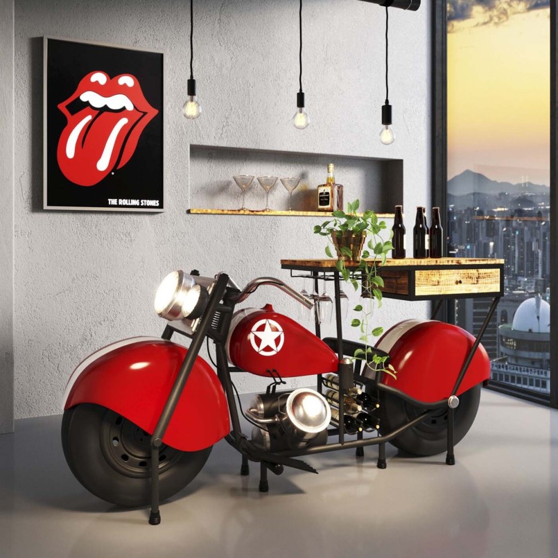 Table de bar moto rouge - Kare Design