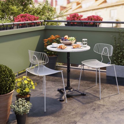 Table Bistrot marbre blanche ronde 60cm Kare Design Table Bistrot marbre blanche ronde 60cm Kare Design