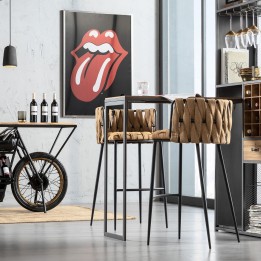 Modern yellow bar stool - Cheerio - Kare Design