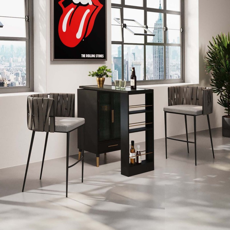 Tabouret de bar moderne gris - Cheerio - Kare Design