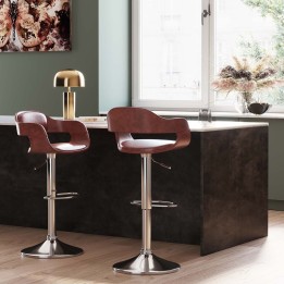 Vintage brown bar stool - Monaco - Kare Design