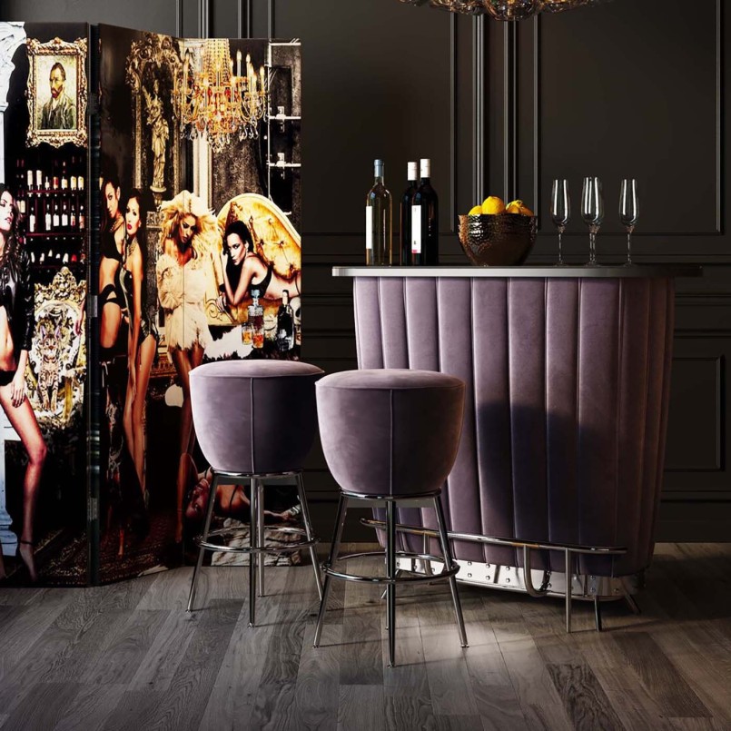 Bar baroque velours gris - After Work - Kare Design