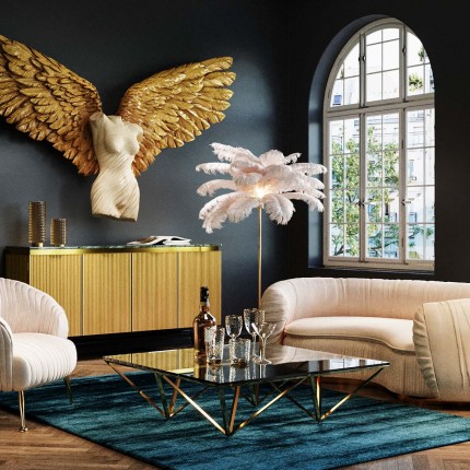 Table basse Network 105x105cm dorée Kare Design